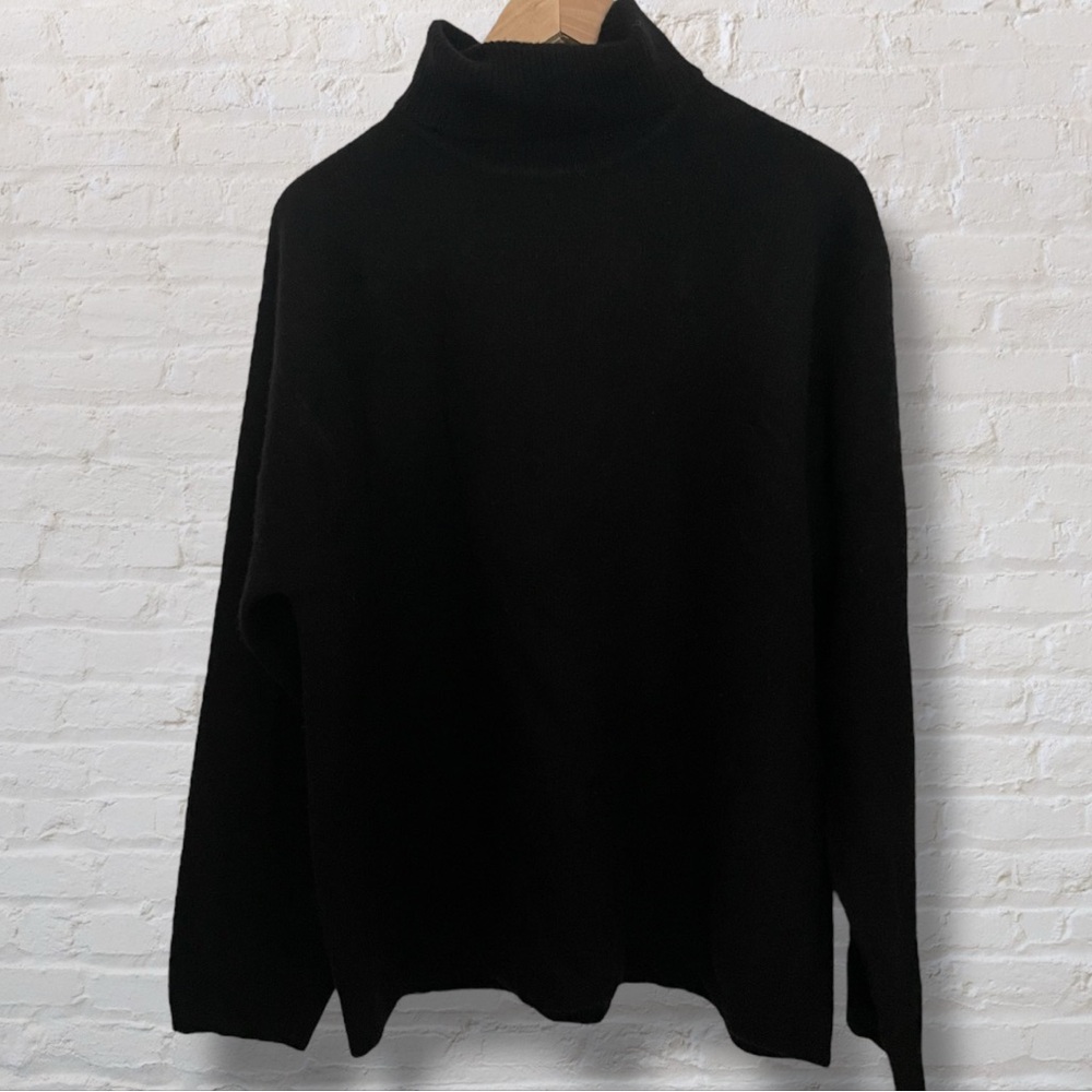 Vintage 90s J. Crew Black Lambswool Turtleneck - Men’s Size Large